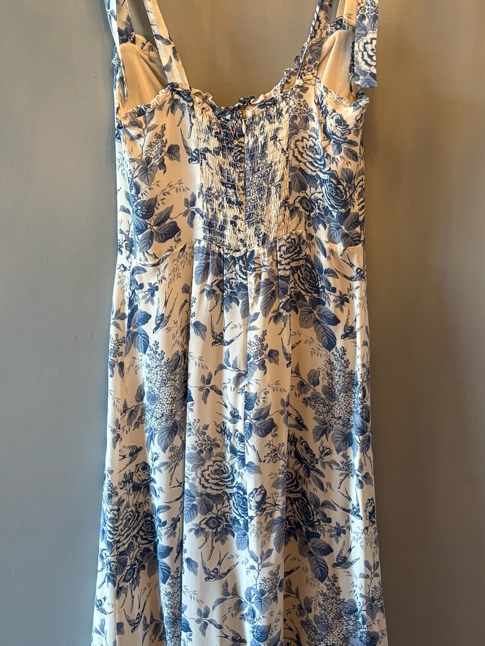 Reformation Nikita Blue and White Floral Midi Dress NWT size 8 - Picture 16 of 16